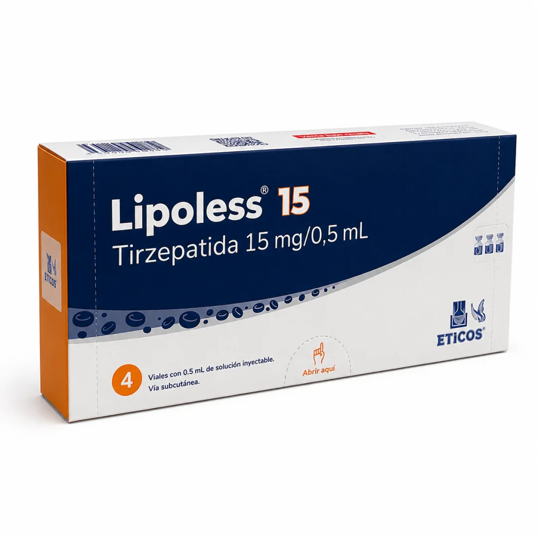 LIPOLESS TIRZEPATIDA 15 MG – 04 VIALS – CX 1º GERAÇÃO